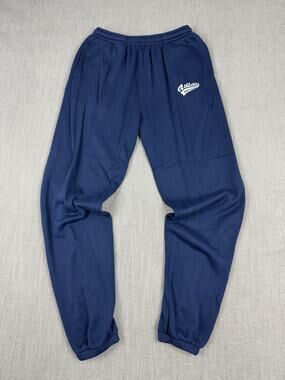 Vintage Dunlop Athletics Sweatpants Men’s Large Navy Blue Fleece Joggers